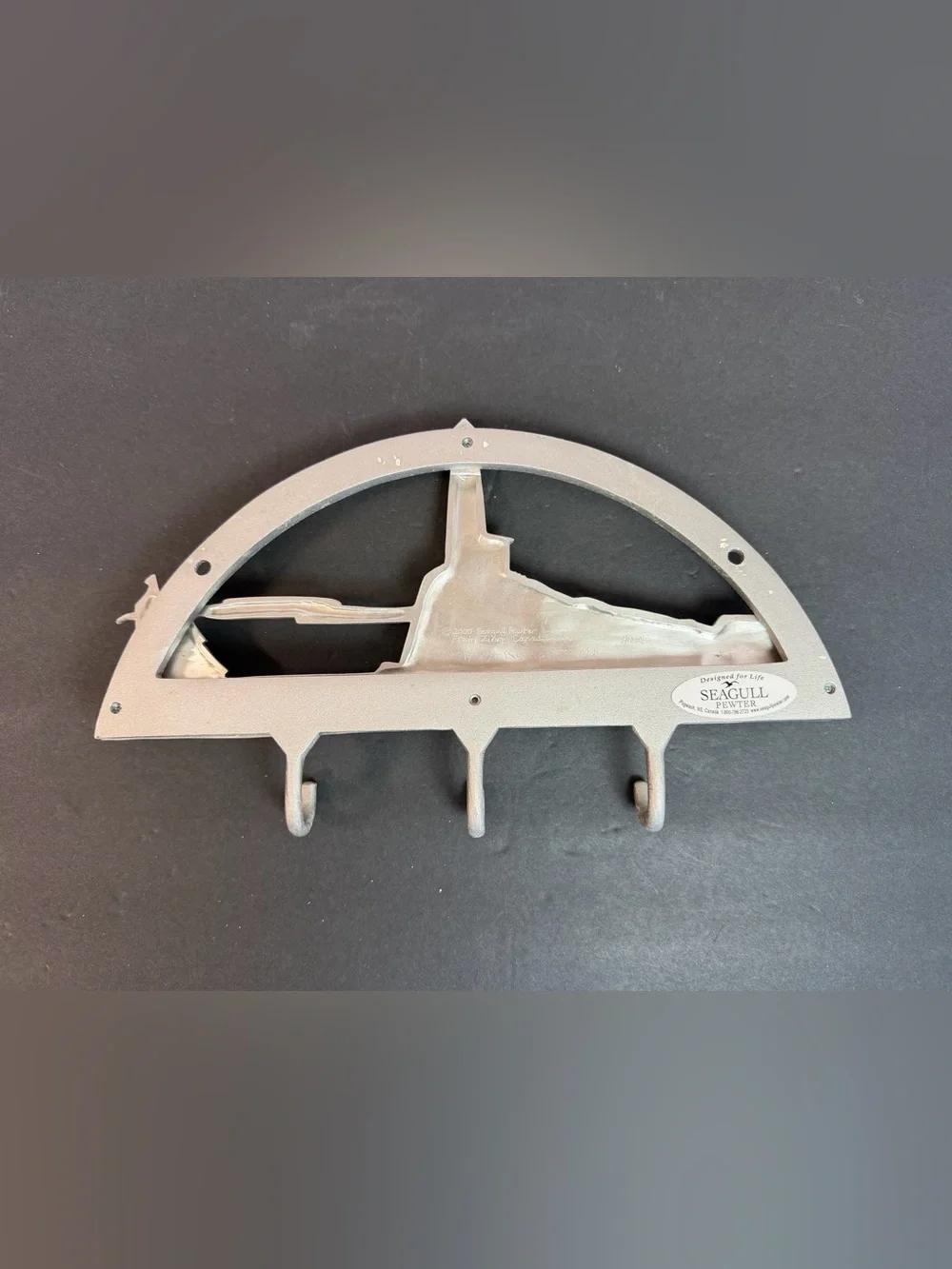 Lighthouse Coat Hook Seagull Pewter by Etain Ziin 2000 Vintage Metal Art
